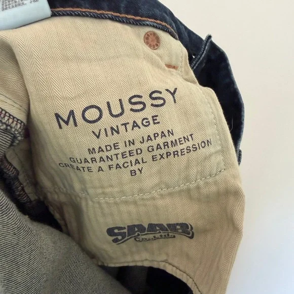 MOUSSY VINTAGE Jeans Women's Dark Wash Flare Leg Slit Denim Size 29